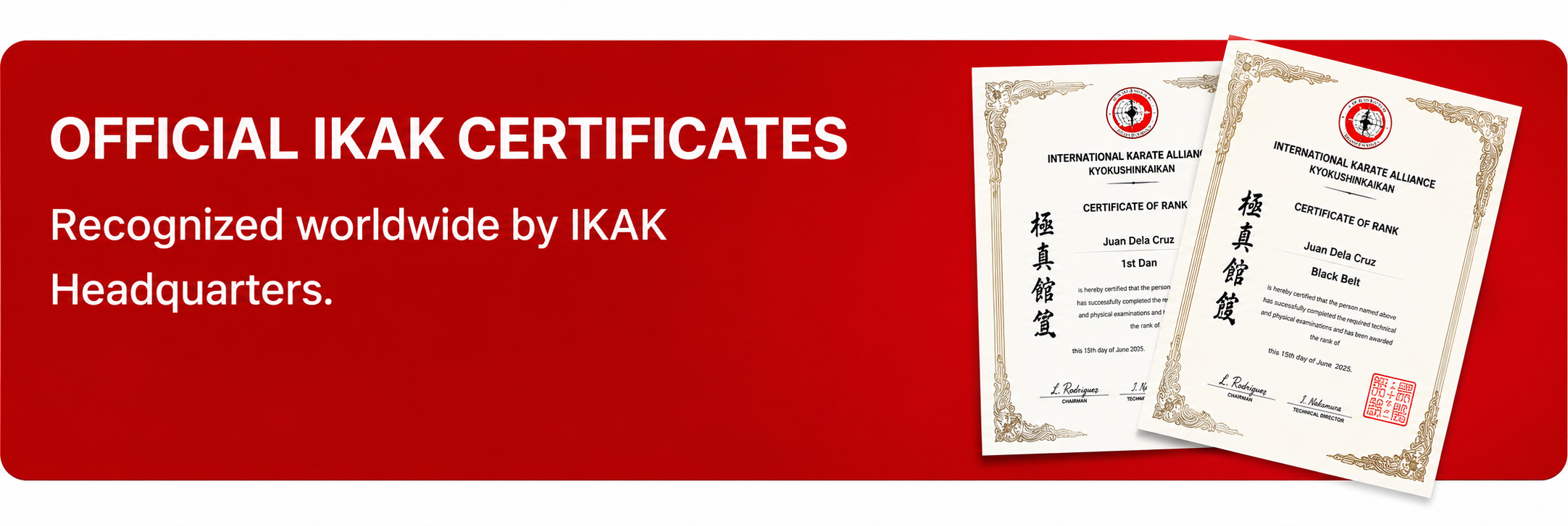 Official IKAK Certificates